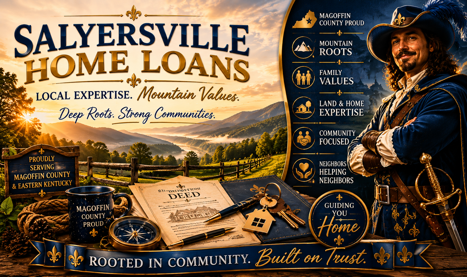 Salyersville Home Loans by Musketeer Mortgage serving Magoffin County and Eastern Kentucky homebuyers