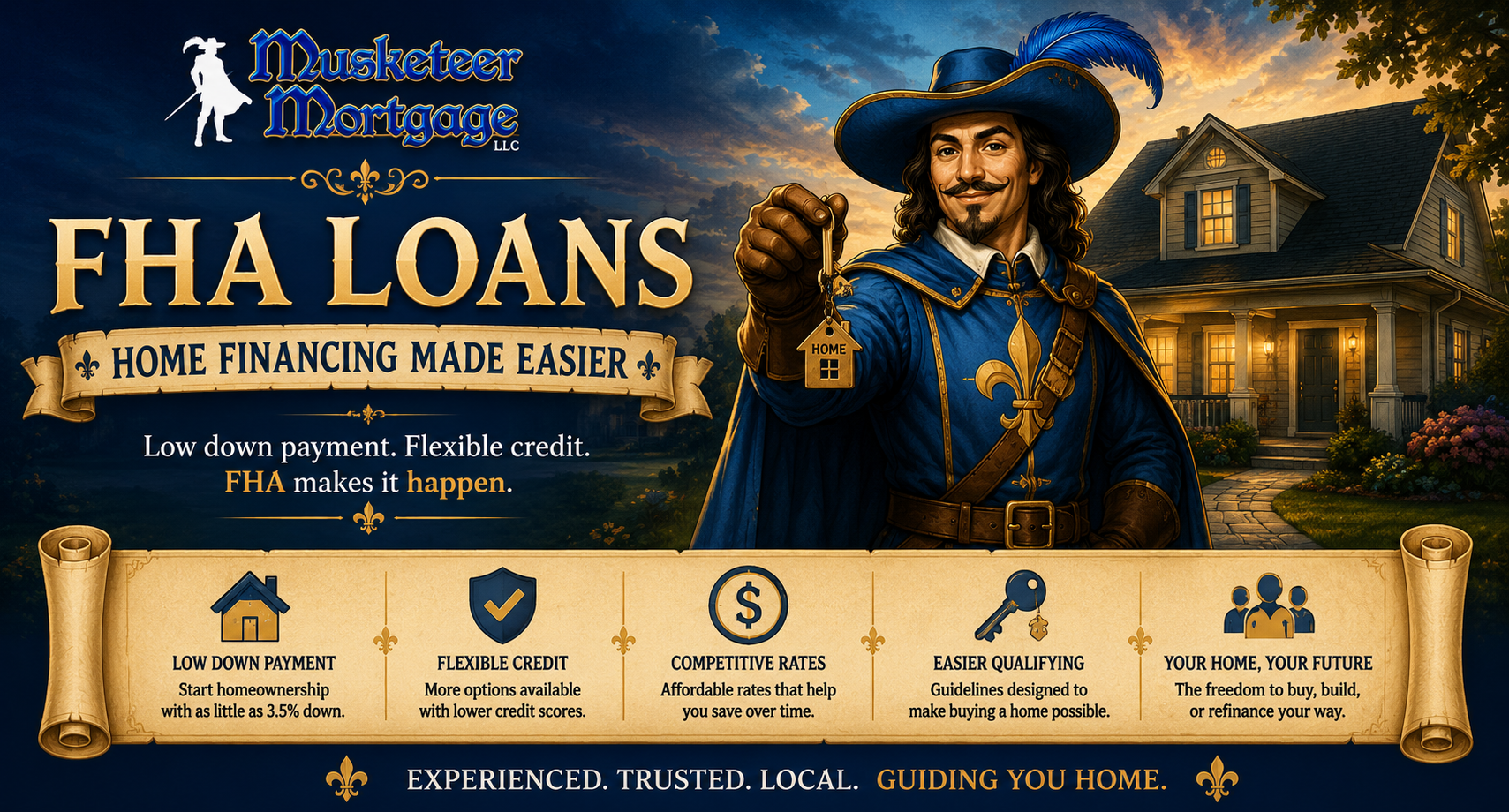 FHA home loan options with low down payment requirements and flexible credit guidelines